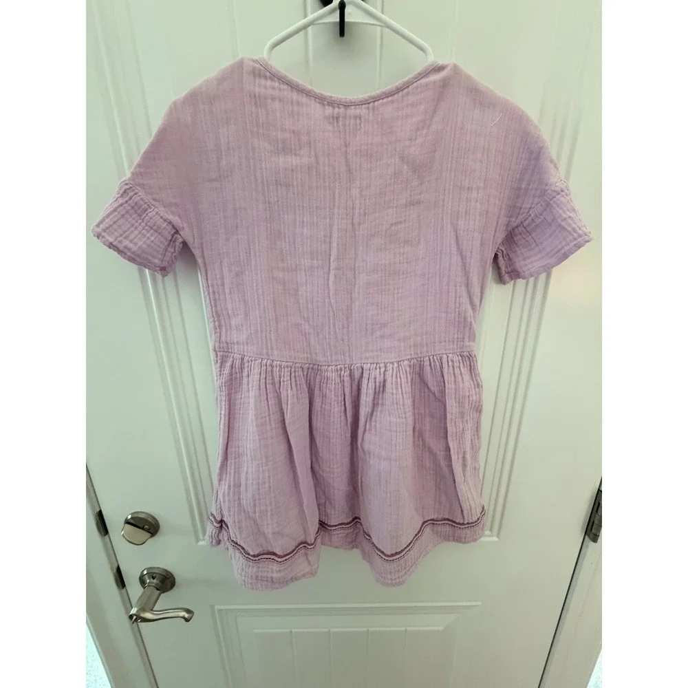 Gymboree Girls Purple Double Gauze Cotton Embroidered Boho Dress Size‎ M 7-8
